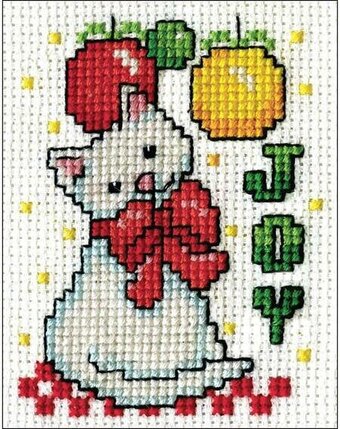 Design Works 509 Joy Kitty With Frame Counted Cross Stitch
